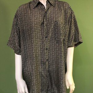 Silk Icon 100% Silk SS Button Down Top Mens k174